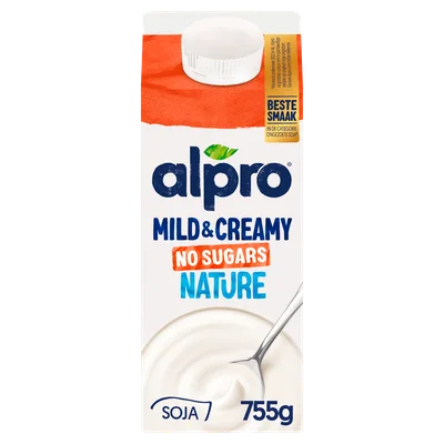 Alpro Mild &amp; Creamy Naturel Zonder Suikers Pak 755 g