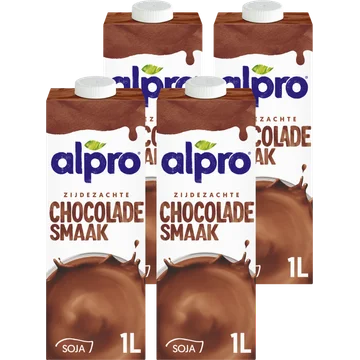Alpro Sojadrink Chocolade Smaak Houdbaar 4 x 1L