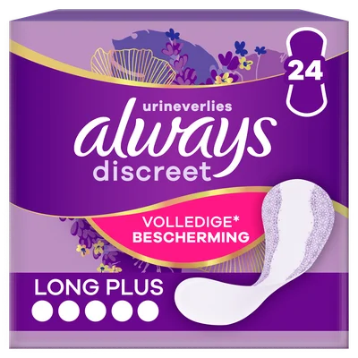 Always Incontinentie inlegkruisjes long plus Doos 24 st