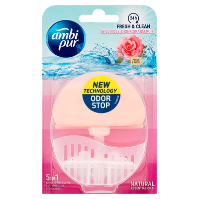 Ambipur Toiletblok vloeibaar rose &amp; grapefruit Blister 55 ml