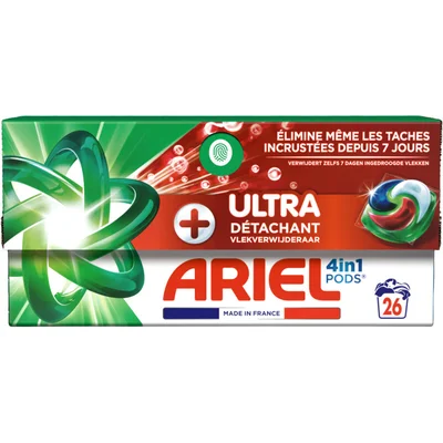 Ariel + Pods 4in1 ultra vlekverwijderaar Doos 26 st