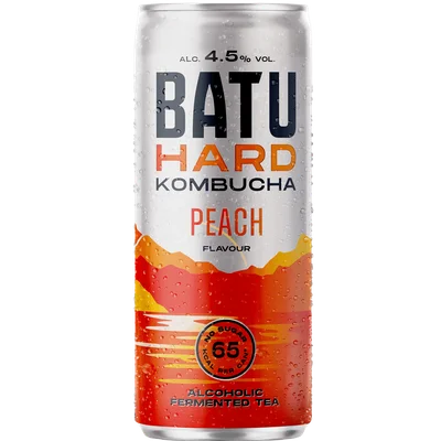 Batu Hard Kombucha Peach Blik 250 ml