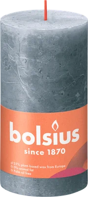 Bolsius Rustiek stompkaars 130/68 Slate Blue Stuk 1 st