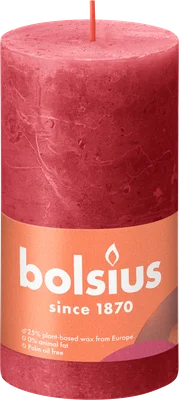 Bolsius Rustiek Shine 13cm Delicate Red Stuk 1 st