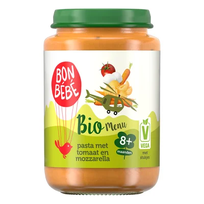 Bonbébé Biomenu 8+ maanden pasta met tomaat mozzarella