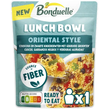 Bonduelle Lunch Bowl Oriental Style - Couscous en zwarte kikkererwten met gekruide groenten 250g