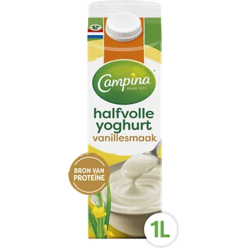 Campina Halfvolle Yoghurt Vanillesmaak 1 L
