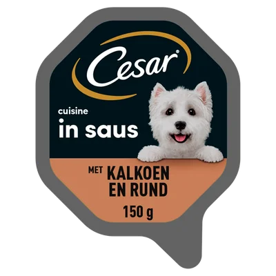 Cesar Cuisine Kalkoen &amp; Rund Hondenvoer Kuipje 150 g