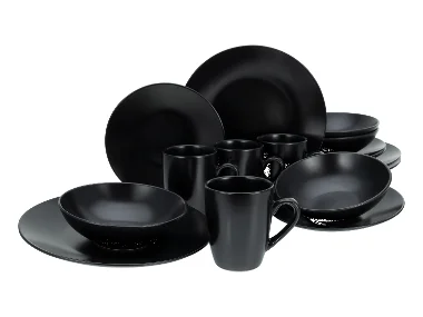 Creatable Serviesset Black Matt 16-delig