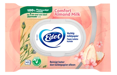 Edet Vochtig Toiletpapier Amandel Wikkel 42 St