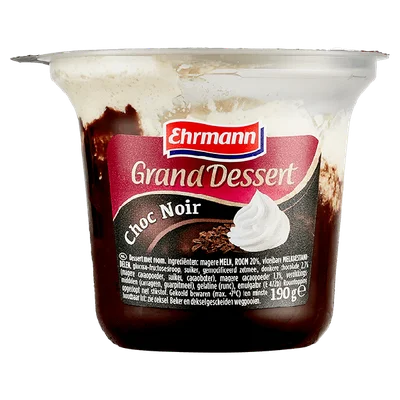 Ehrmann Grand dessert choc noir Kuipje 190 g