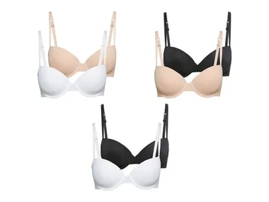 ESMARA® Lingerie Lingerie T-shirt bh, 2 stuks