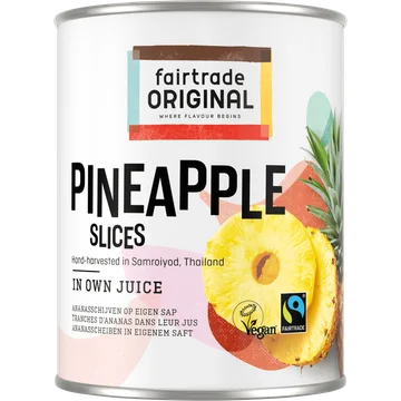 Fairtrade Original Ananasschijven op Eigen Sap 565 g