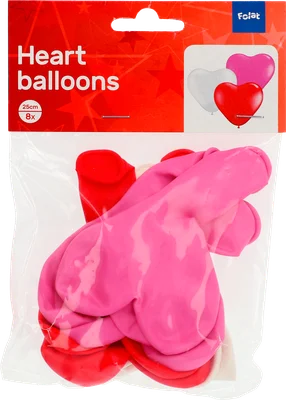 Folat Hartballonnen 25 cm 8 stuks Blister 8 st
