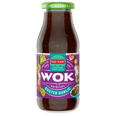 Go-Tan Woksaus oyster garlic Fles 240 ml