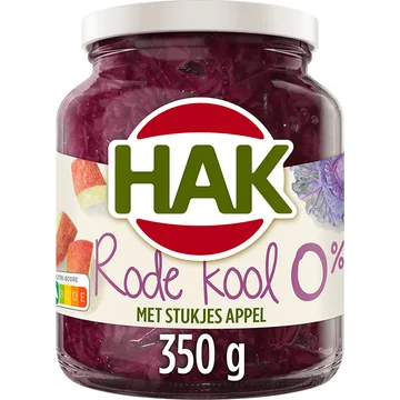 Hak Rode Kool 0% met Stukjes Appel 350 g