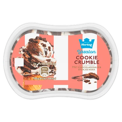 Hertog IJssalon mini cookie crumble Beker 200 ml