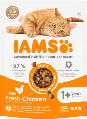 IAMS For vitality kat adult kip 1-7 jaar Stazak 800 g