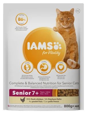 IAMS For vitality kat senior kip 7+ jaar Stazak 800 g