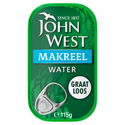 John West Makreel in water Blik 115 g