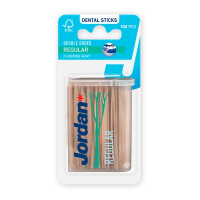 Jordan Dental Stick Double Ended Regular Blister 100 st