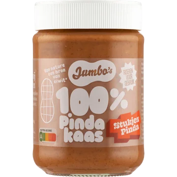 Jumbo's 100% Pindakaas Stukjes Pinda 350 g