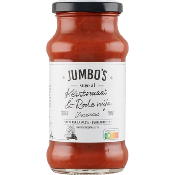 Jumbo's Kerstomaat & Rode Wijn Pastasaus 350 g