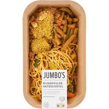 Jumbo's Verse Maaltijd Rijkgevulde Satéschotel 450 g