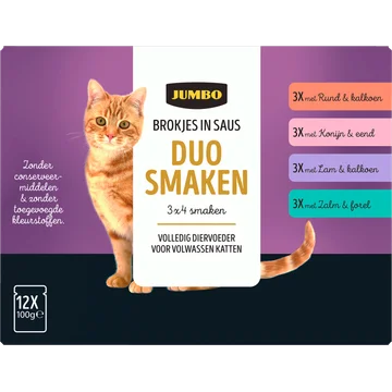 Jumbo Kattenbrokjes In Saus Variatie Senior 12 x 100 g
