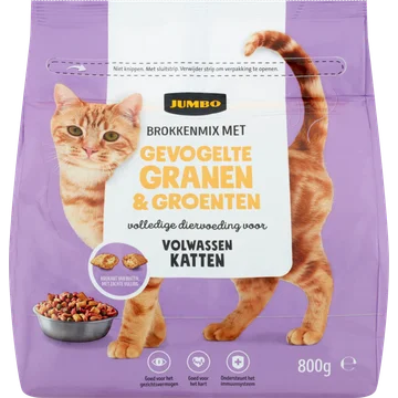 Jumbo Brokkenmix met Gevogelte Granen & Groenten Katten Volwassen 800g
