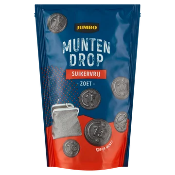 Jumbo Munten Drop Suikervrij Zoet 100 g