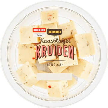 Jumbo Kaasblokjes Kruiden Jong 48+ 100 g