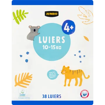 Jumbo Luiers Maat 4+ 10-15 kg 38 Stuks