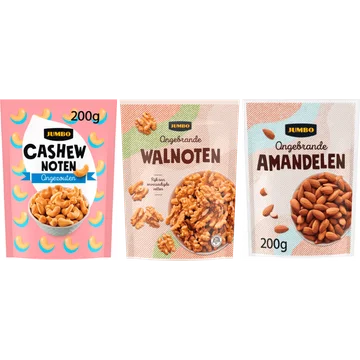 Jumbo Ongezouten Walnoten, Amandelen en Cashews