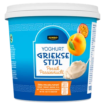 Jumbo Yoghurt Griekse Stijl Perzik Passievrucht 1 kg
