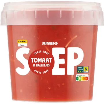 Jumbo Verse Soep Tomaat & Balletjes 500 g
