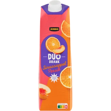 Jumbo Duo Drank Sinaasappel Perzik 1 L