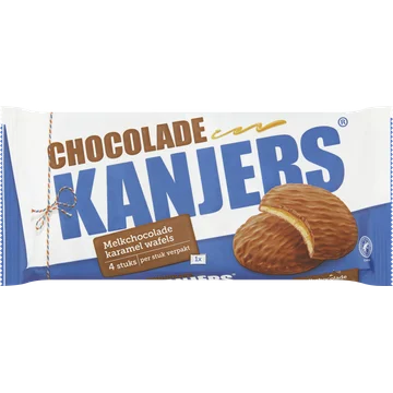 Kanjers Melkchocolade Karamel Wafels 4 Stuks
