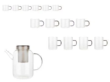 LIVARNO home Glazenset of theepot