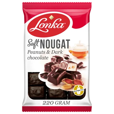 Lonka Soft nougat pinda puur Zak 220 g