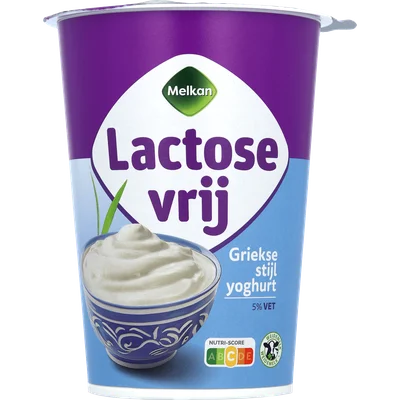 Melkan Griekse yoghurt 5% lactose vrij Kuipje 500 g