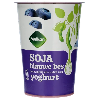Melkan Soja yoghurt blauwe bes