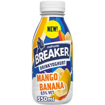 Melkunie Breaker Drinkyoghurt Mango Banaan 0,5% Vet 350 ml