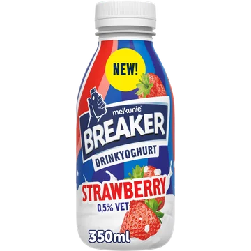 Melkunie Breaker Drinkyoghurt Aardbei 0,5% Vet 350 ml