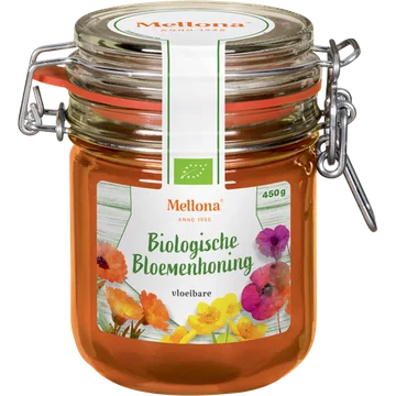 Mellona Biologische Bloemenhoning Vloeibare 450 g