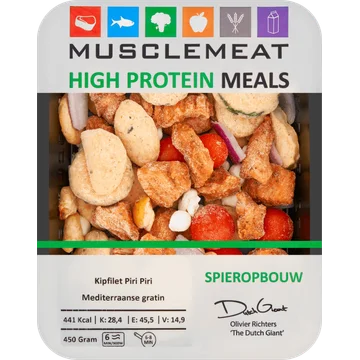 Muscle Meat High Protein Meals Kipfilet Piri Piri Mediterraanse Gratin Spieropbouw 450 g