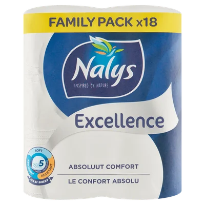 NALYS Toiletpapier excellence 5-lgs maxivel Zak 18 st