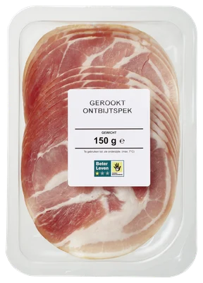 Neutraal Gerookt ontbijtspek BLK Tray 150 g