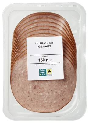 Neutraal Gebraden gehakt BLK Tray 150 g