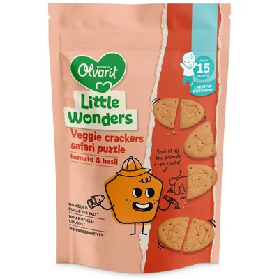 Olvarit crackers tomato basil +15m Pot 105 g